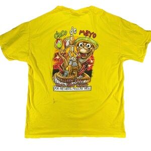Cinco De Mayo Mexican Grill T Shirt Adult Large Yellow Restaurant Food Celebrate